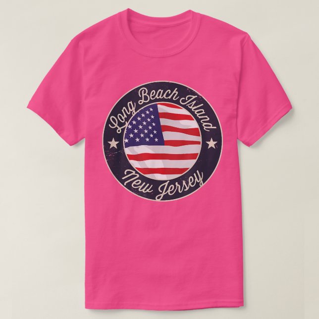 Camiseta Long Beach Island - Patriotic New Jersey Souvenir  (Frente do Design)