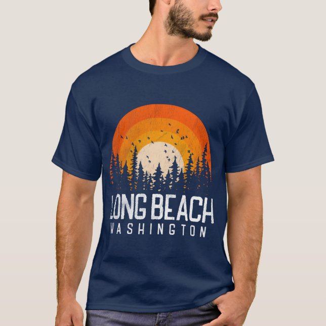 Camiseta Long Beach Washington Wa 70S 80S amigos (Frente)