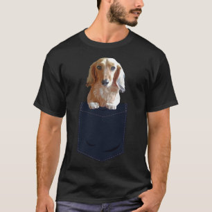 Camiseta Long Hair Dachshund In Pocket