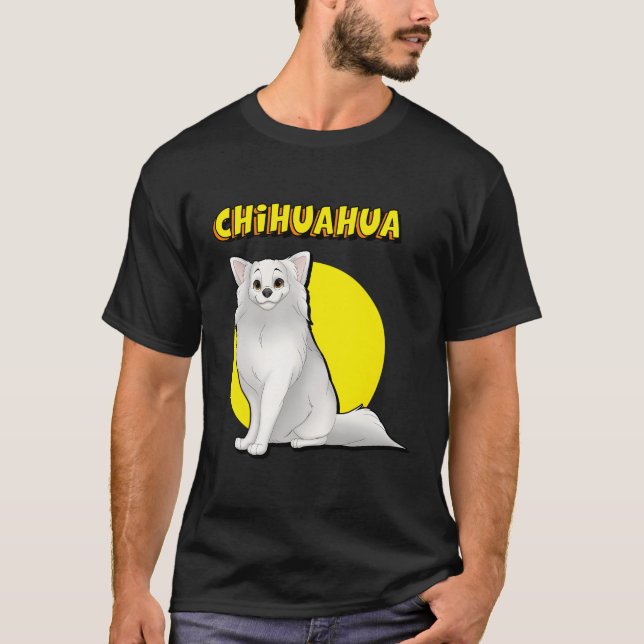Camiseta Long Haired White Chihuahua (Frente)
