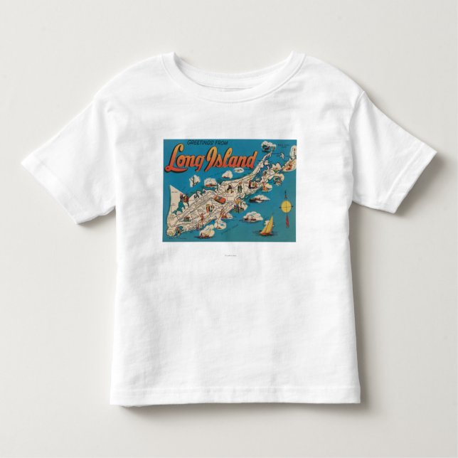 Camiseta Long Island, New York - cumprimentos de (Frente)