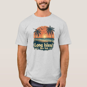 Camiseta Long Island New York Retro Beach Vibes