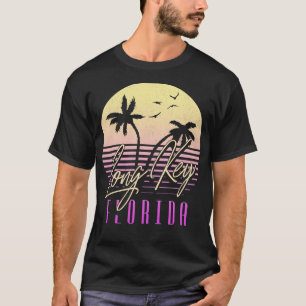 Camiseta Long Key South Florida Vintage Tropical Sunset Pal