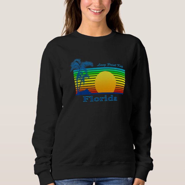 Camiseta Long Point Key Florida Retro Tropical Beach Sunset (Frente)