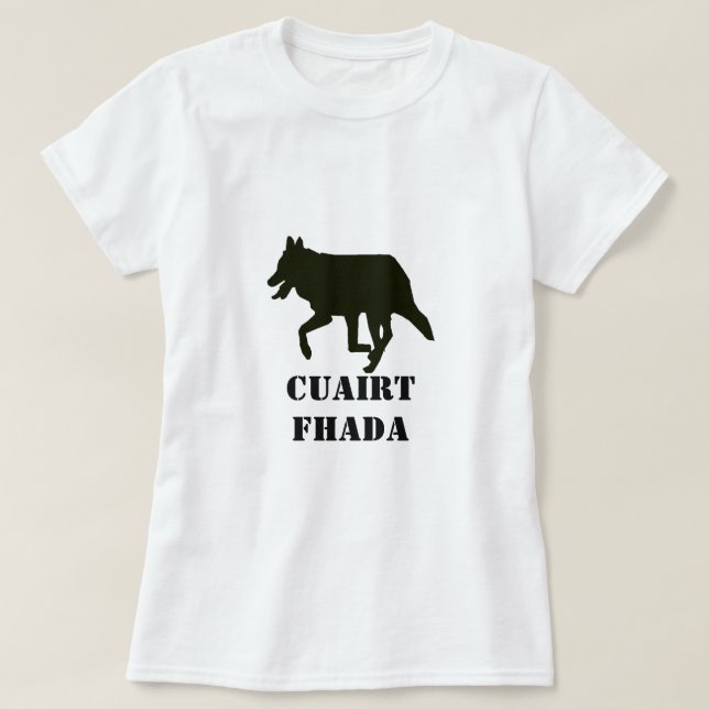 Camiseta longa caminhada em gaélico escocês cuairt fhada (Frente do Design)