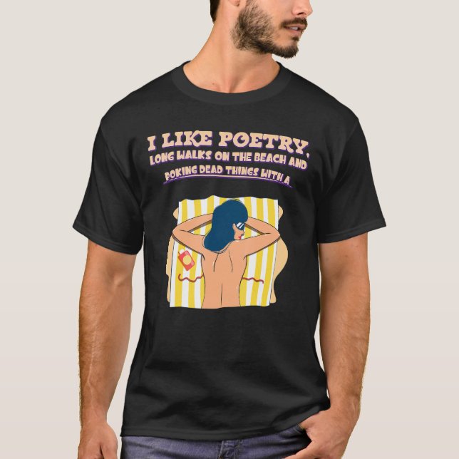 Camiseta Longa Caminhada No Gráfico Da Praia (Frente)