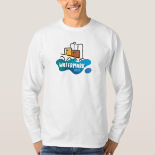 Camiseta Longa Capa Masculina de Marca de Água