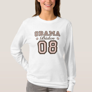 Camiseta longa da Capa de Obama Biden 08