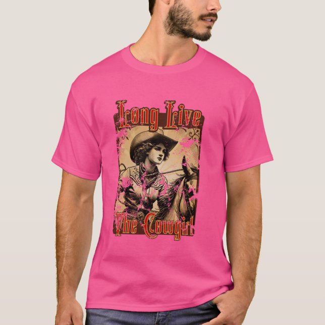 Camiseta Longa Vida À Mulher Fofa Fofa Da Mulher Ocidental (Frente)