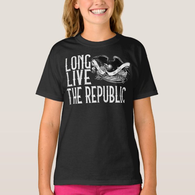 Camiseta LONGA VIDA A REPÚBLICA - COM Águia e Banner (Frente)