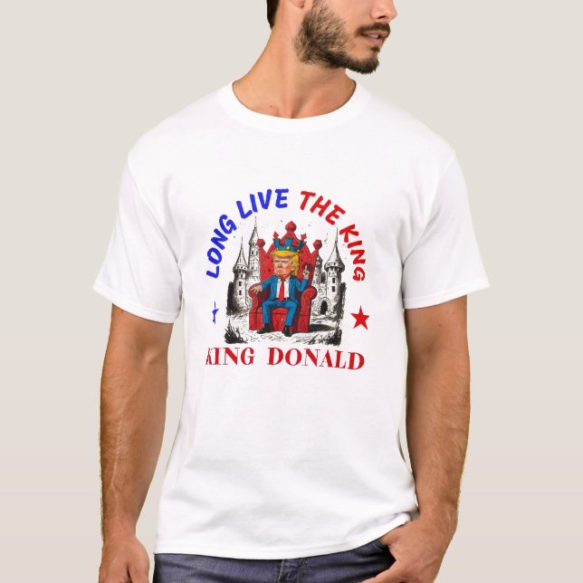 CAMISETA LONGA VIDA AO REI: DONALD TRUMP (Frente)
