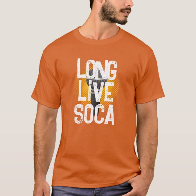 Camiseta LONGA VIDA AO SOCA em Texto Branco Grunge (Frente)