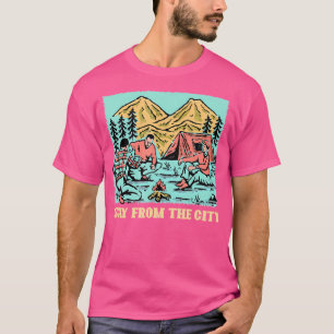 Camiseta Longe Da Cidade Selvagem Acampando Lá Fora