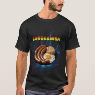 Camiseta Longganisa Meme Bootleg Rap Style 90s Funn