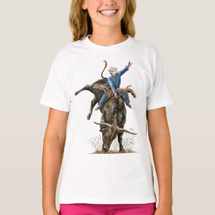 Camiseta Longhorn Bull Rider Rodeo Power Sport Arte Ocident