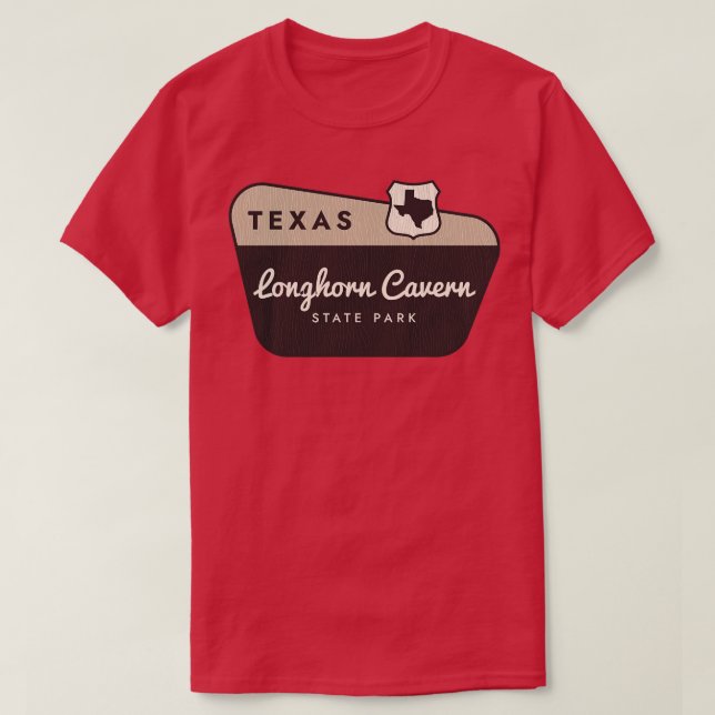 Camiseta Longhorn Cavern State Park Sinal de Boas-vindas do (Frente do Design)