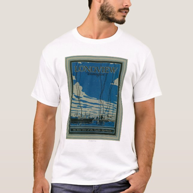 Camiseta Longview, poster da propaganda de Washington (Frente)