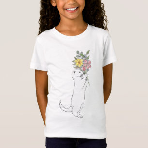 Camiseta Lontra com flores