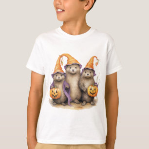 Camiseta Lontra de Halloween Jack-o-lantern