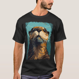 Camiseta Lontra De Rio Para Meninos Meninas Lontra Fofa Ani