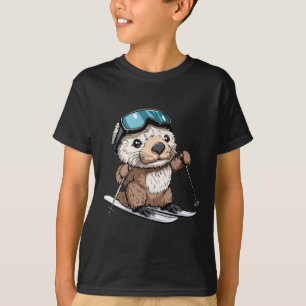 Camiseta Lontra do mar de esqui fofa
