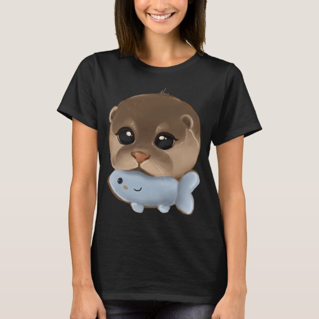 Camiseta Lontra e Brinquedo (Frente)