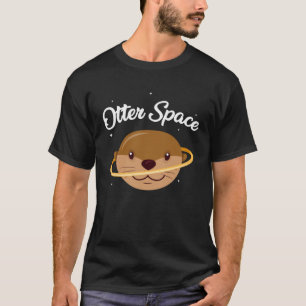 Camiseta Lontra Espaço Lontra Gigante Planeta Peixe Lontra 