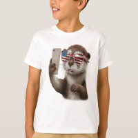 lontra fofa com óculos de bandeira americana