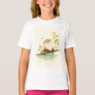 Camiseta Lontra no Sonho de Madeira Flutuante