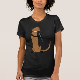 Camiseta Lontra que joga o Oboe