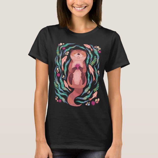 Camiseta Lontra Sonolenta No mar (Frente)