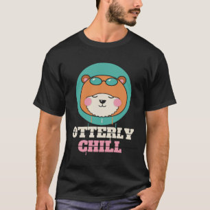 Camiseta Lontra Totalmente Relax Cute Lontra de Óculos de S
