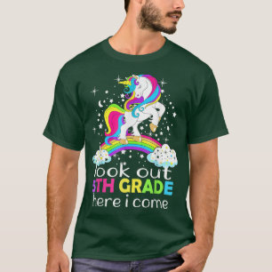 Camiseta Look Out 5th Grade Here I Come Unicorn Kids T-Shir