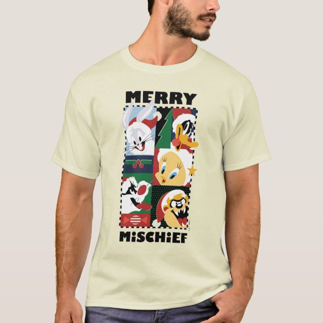Camiseta LOONEY TUNES™ Holidy Feliz Mishead (Frente)