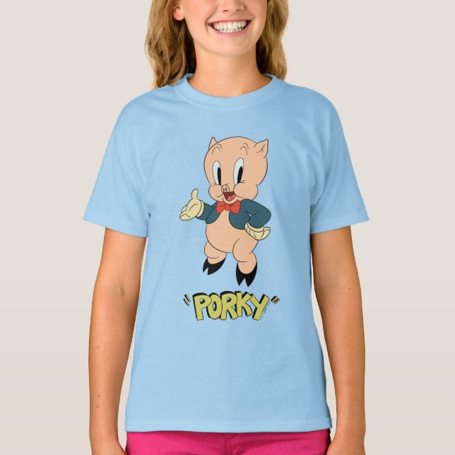 Camiseta LOONEY TUNES™ - Raios Retroativos| Porky Pig (Frente)