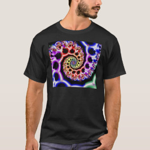 Camiseta Loops de fruta Arte Fractal Arco-Íris