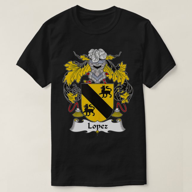 Camiseta Lopez Casaco da Guarda Familiar de Armas  (Frente do Design)