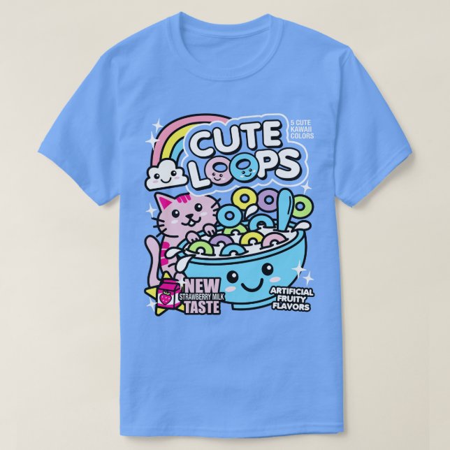 Camiseta Lops Kawaii Cereal (Frente do Design)