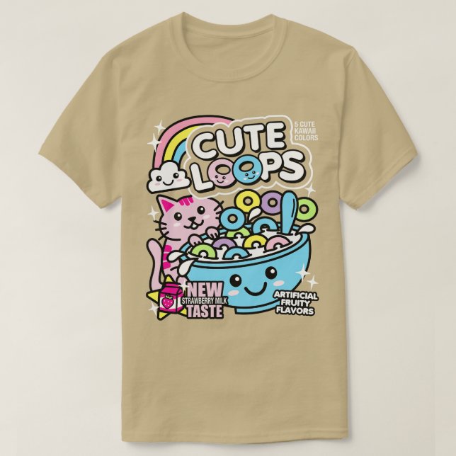 Camiseta Lops Kawaii Cereal (Frente do Design)