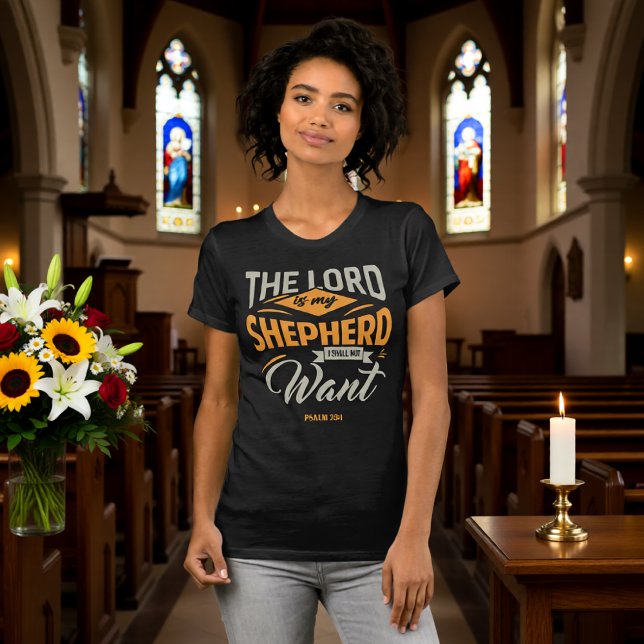 Camiseta Lord Is My Shepherd I Shall Not Want Modern (Criador carregado)