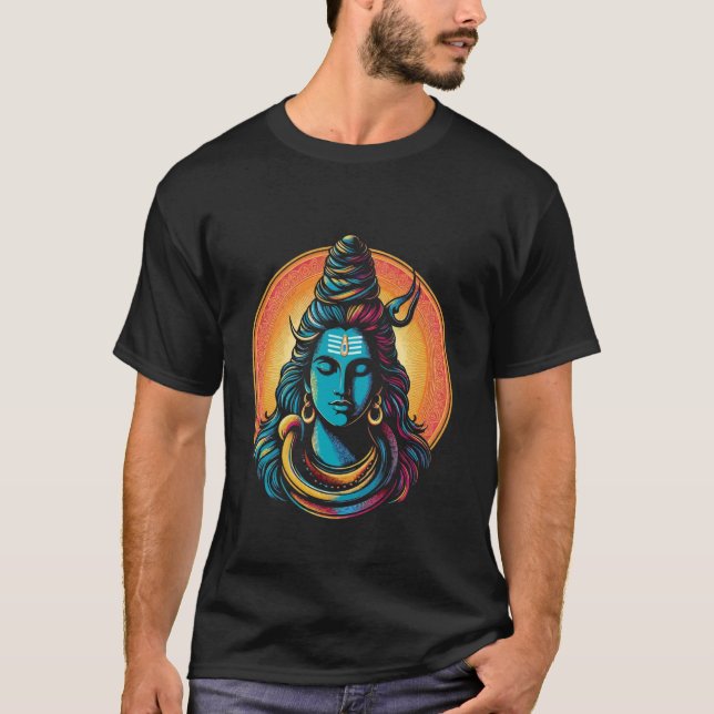 Camiseta Lord Shiva Hindu Deus Mahadeva Trident Hinduism De (Frente)