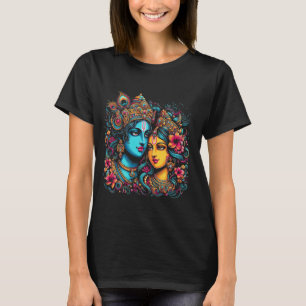 Camiseta Lord Shri Krishna Radha Rani Radhika Deus Dep.