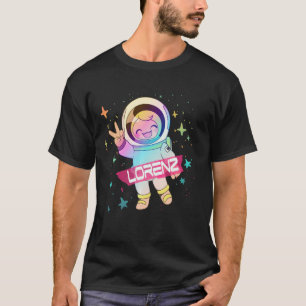 Camiseta LORENZ - Nome do Menino Bonito com Astronauta Giro