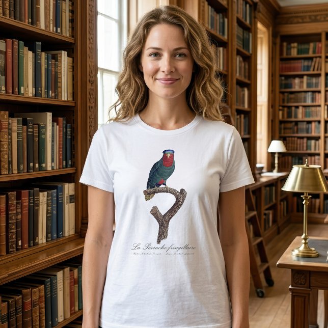 Camiseta Loriqueut de Coroa Azul, Vini Australis (Blue-Crowned Lorikeet, Vini Australis. Women Basic White T-Shirt)