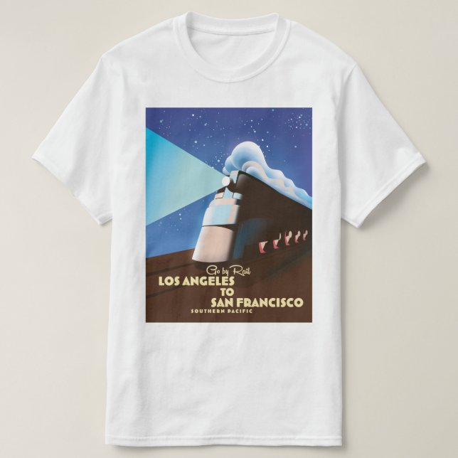 Camiseta Los Angeles a San Francisco Rail poster (Frente do Design)