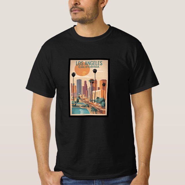 Camiseta Los Angeles, Ca vintage poster (Frente)