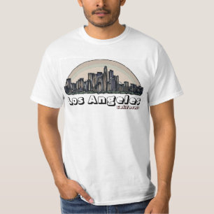 Camiseta Los Angeles California art skyline caras de valor