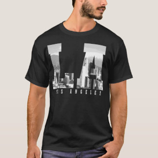 Camiseta Los Angeles California LA Skyline Pride Black Whit
