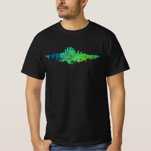 Camiseta Los Angeles City Skyline - Verde limão Azul
