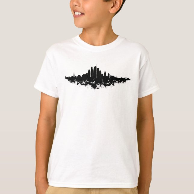 Camiseta Los Angeles City Skyline Watercolor (Frente)
